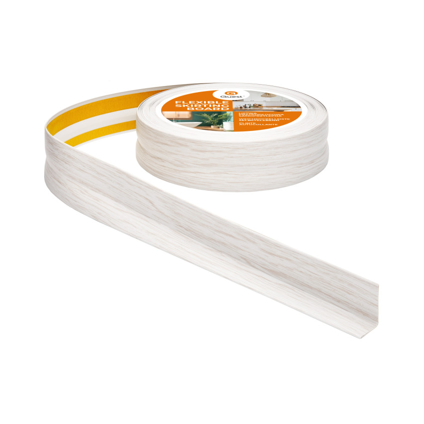 Golvlist självhäftande PVC 32x23 mm självhäftande flexibel golvlist, sockelbräda sockel, björk