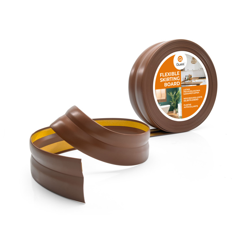 Golvlist självhäftande PVC 32x23 mm självhäftande flexibel golvlist, sockelbräda sockel, brun