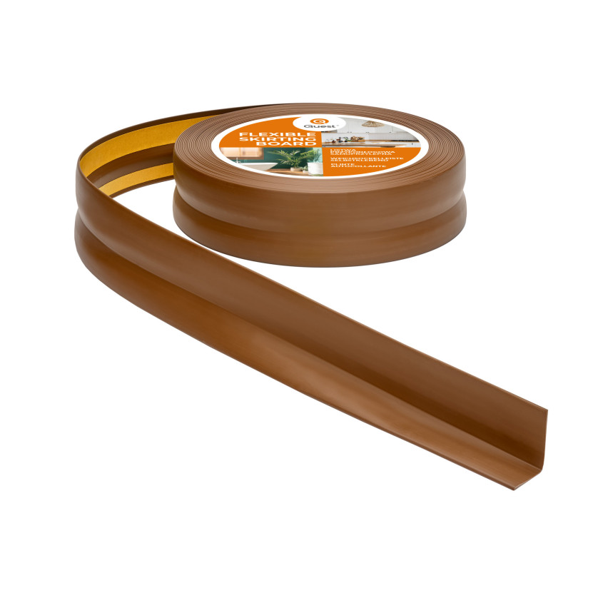 Golvlist självhäftande PVC 32x23 mm självhäftande flexibel golvlist, sockelbräda sockel, brun