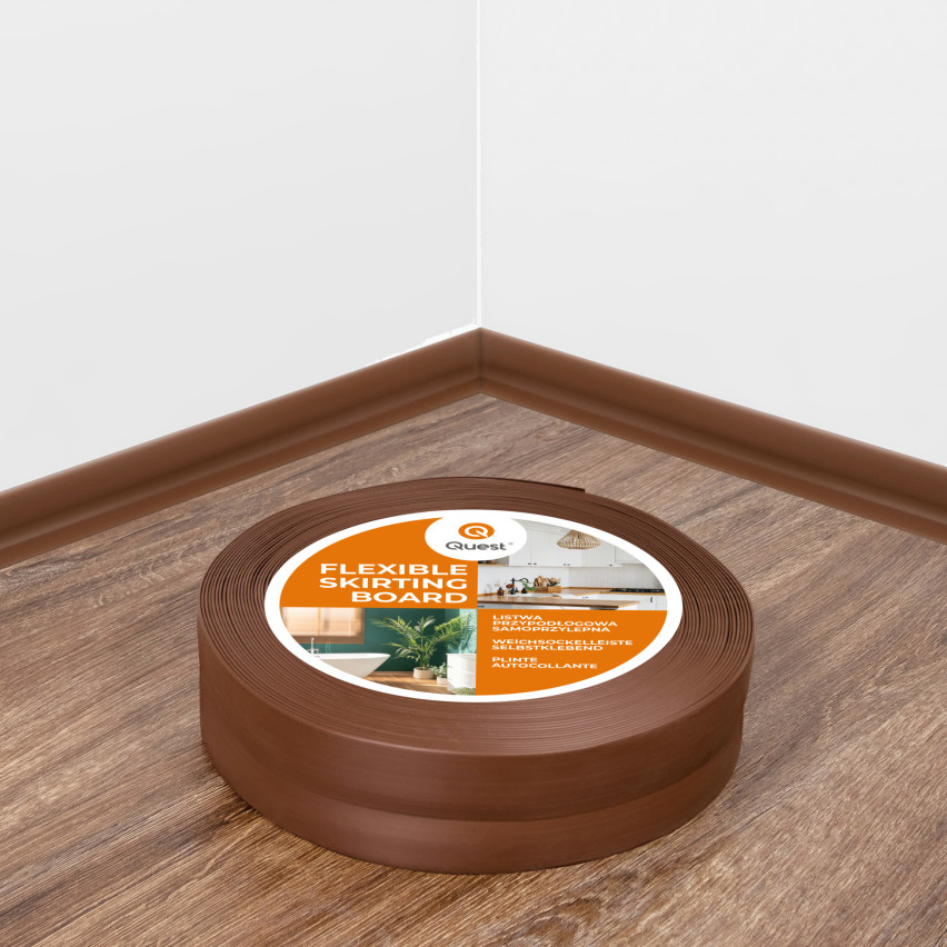 Golvlist självhäftande PVC 32x23 mm självhäftande flexibel golvlist, sockelbräda sockel, ek rustik