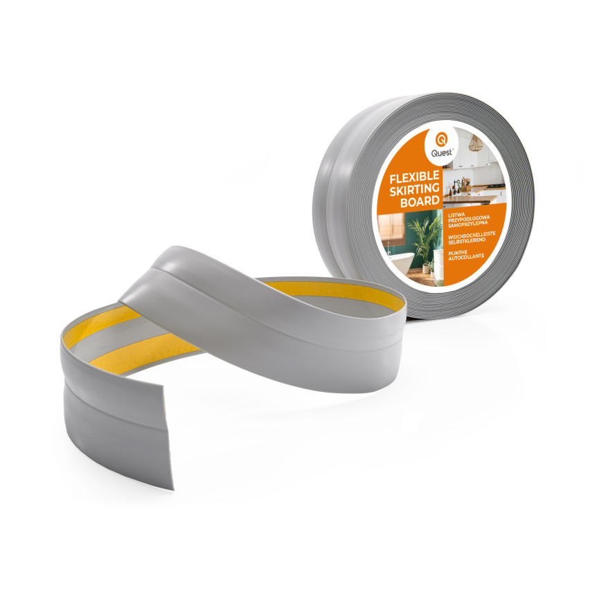 Självhäftande mjuk sockel 32x23 mm, flexibel beklädnad för kök och badrum, PVC-sockel, tätningstejp, grått