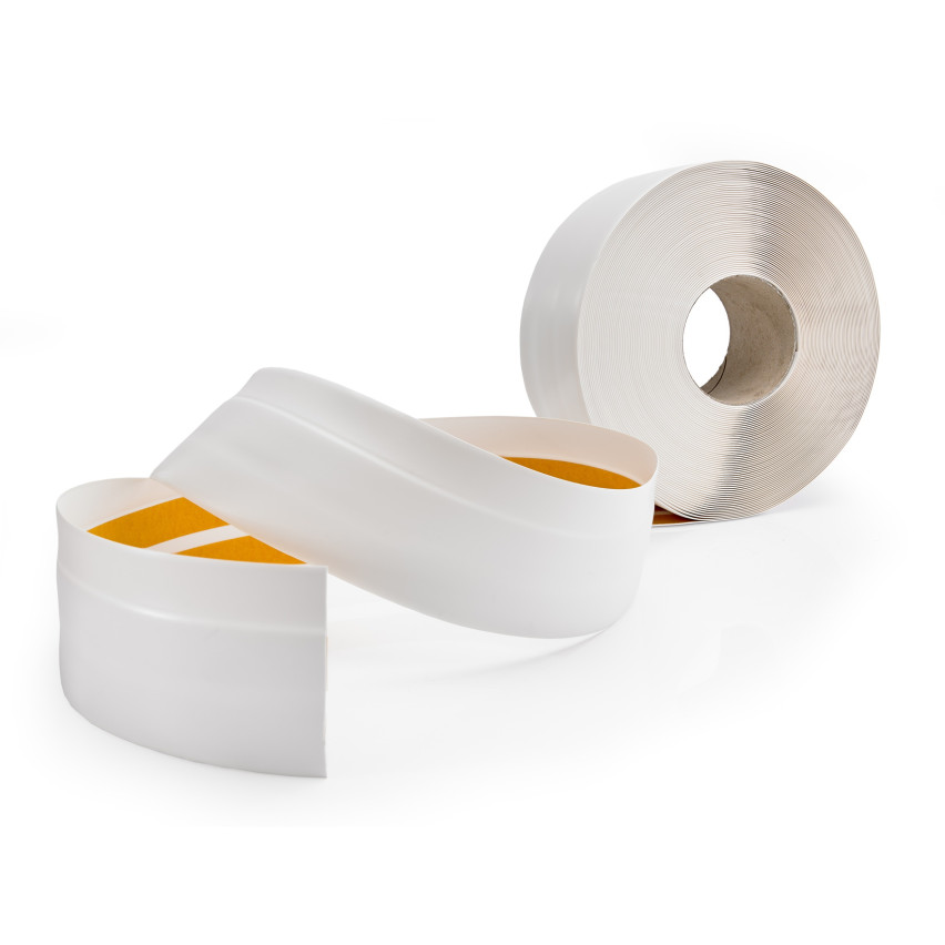 Golvlist självhäftande PVC 50x20 mm självhäftande flexibel golvlist, sockelbräda sockel, vit