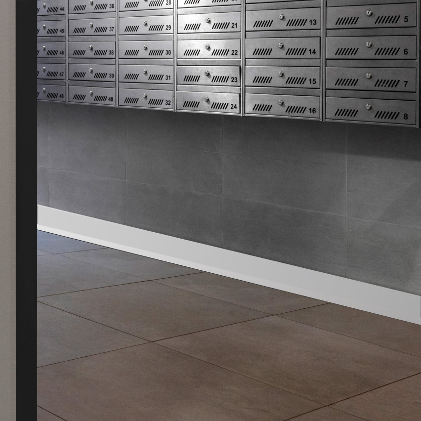 Golvlist självhäftande PVC 50x20 mm självhäftande flexibel golvlist, sockelbräda sockel, vit