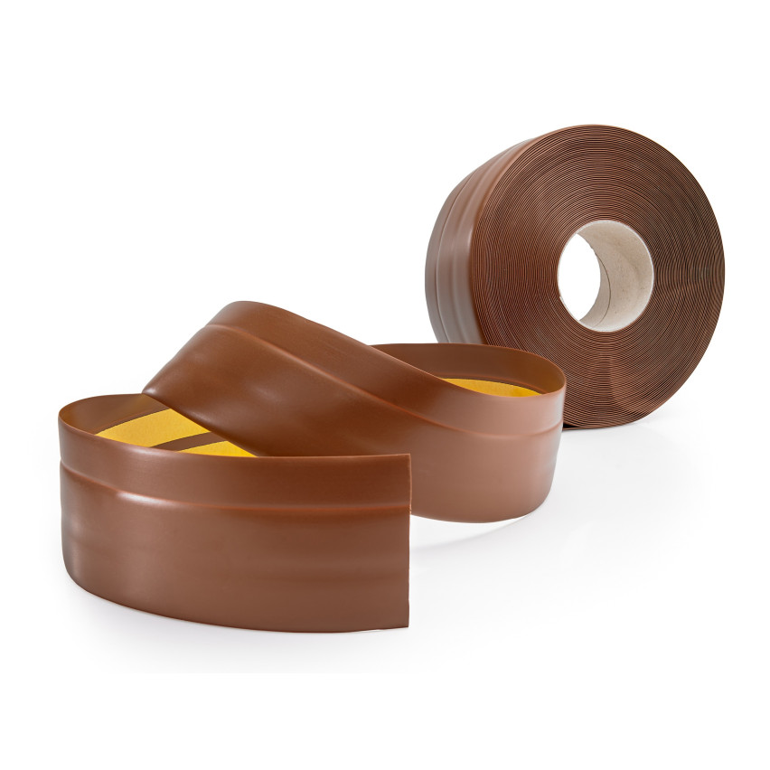 Golvlist självhäftande PVC 50x20 mm självhäftande flexibel golvlist, sockelbräda sockel, brun