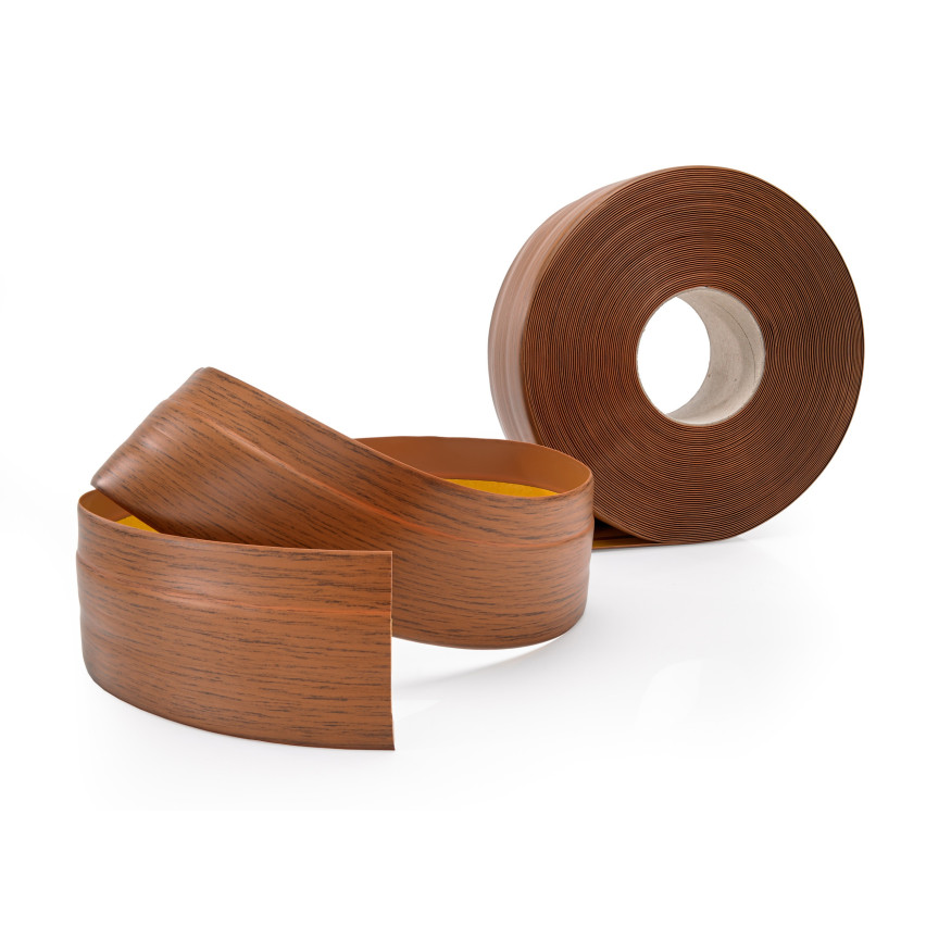 Golvlist självhäftande PVC 50x20 mm självhäftande flexibel golvlist, sockelbräda sockel, ek rustik