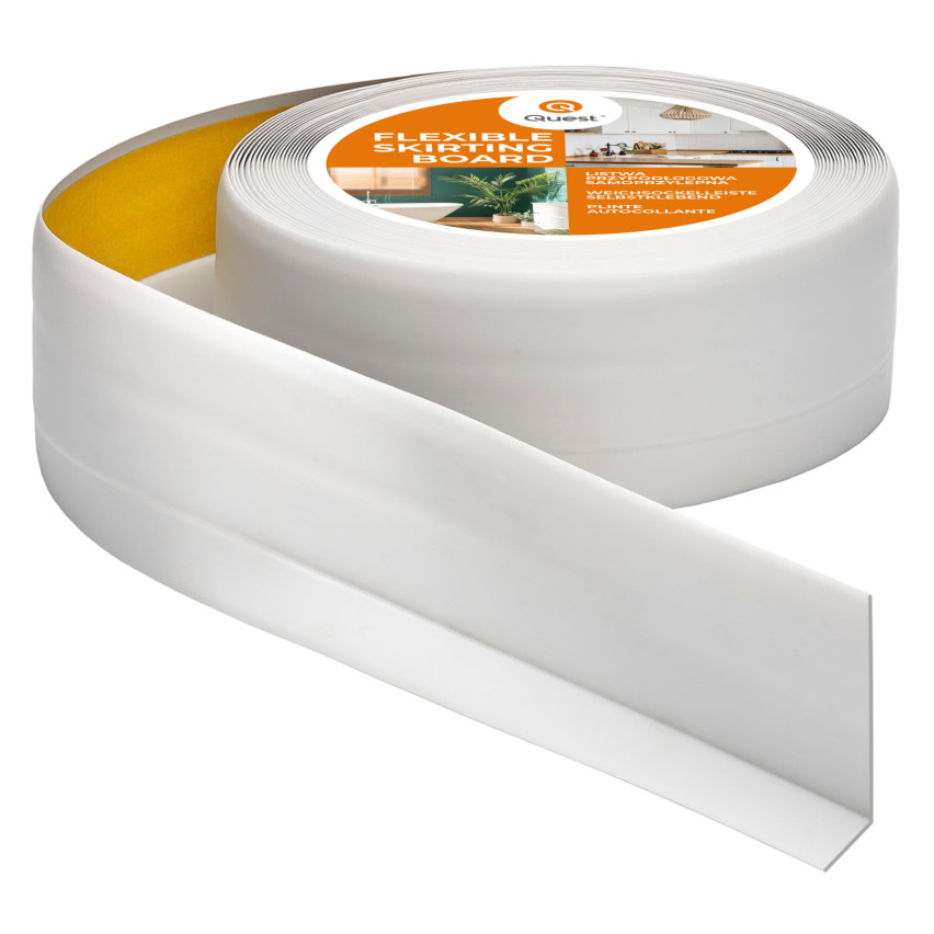 Golvlist självhäftande PVC 50x20 mm självhäftande flexibel golvlist, sockelbräda sockel, ljusgrå