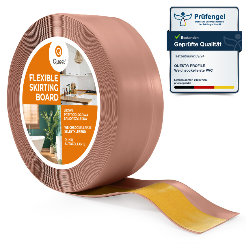 Självhäftande PVC golvsockel 50x20mm ljusbrun