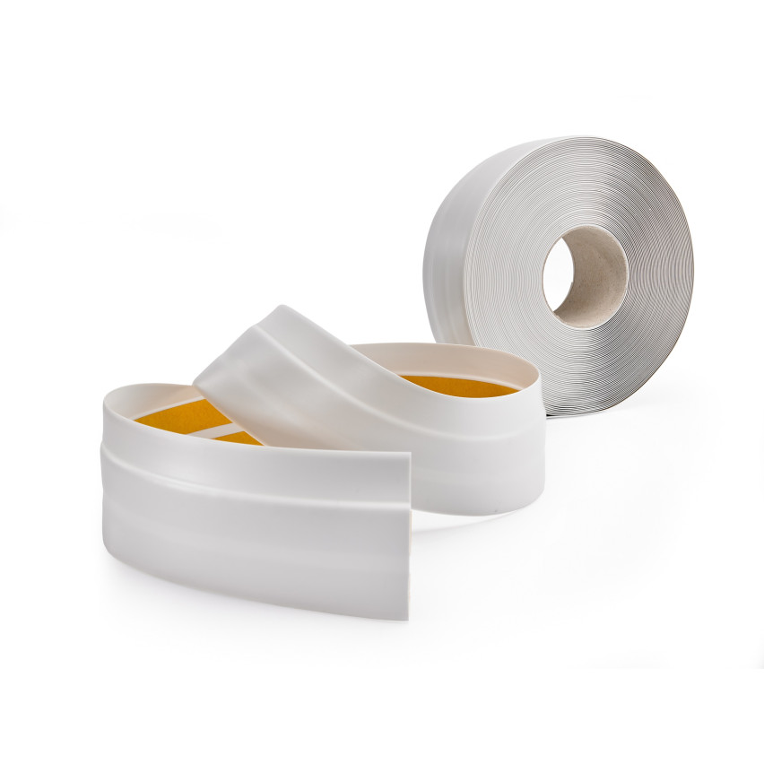 Golvlist självhäftande PVC 50x20 mm självhäftande flexibel golvlist, sockelbräda sockel, ljusgrå