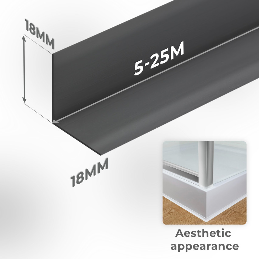 Monteringslist PVC avslutningslist, självhäftande, flexibel, vit