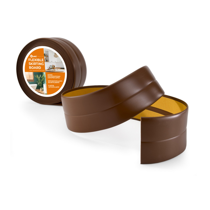 Monteringslist PVC avslutningslist, självhäftande, flexibel, brun