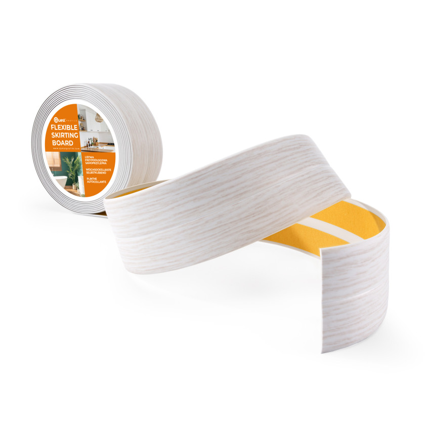 Monteringslist PVC björk, avslutningslist, självhäftande, flexibel