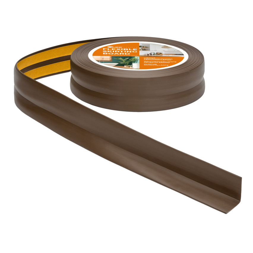 Monteringslist PVC mörkbrun, avslutningslist, självhäftande, flexibel
