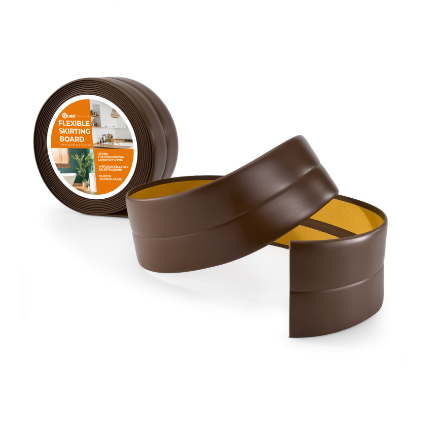 Monteringslist PVC mörkbrun, avslutningslist, självhäftande, flexibel