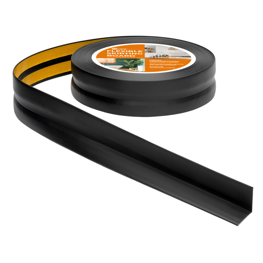 Monteringslist PVC avslutningslist, självhäftande, flexibel, svart