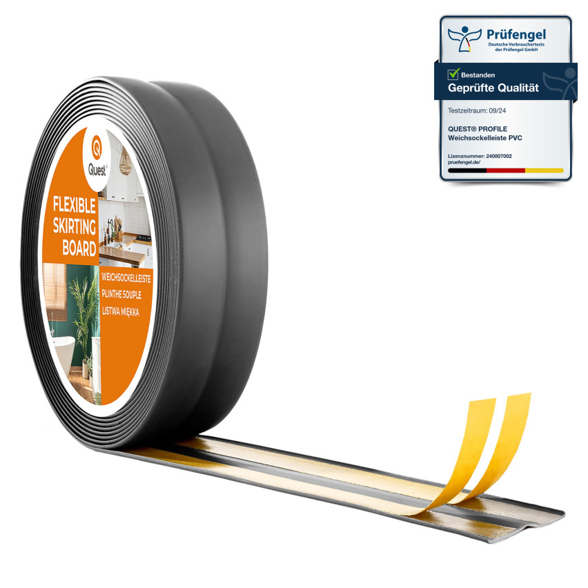 Monteringslist PVC grafit, avslutningslist, självhäftande, flexibel