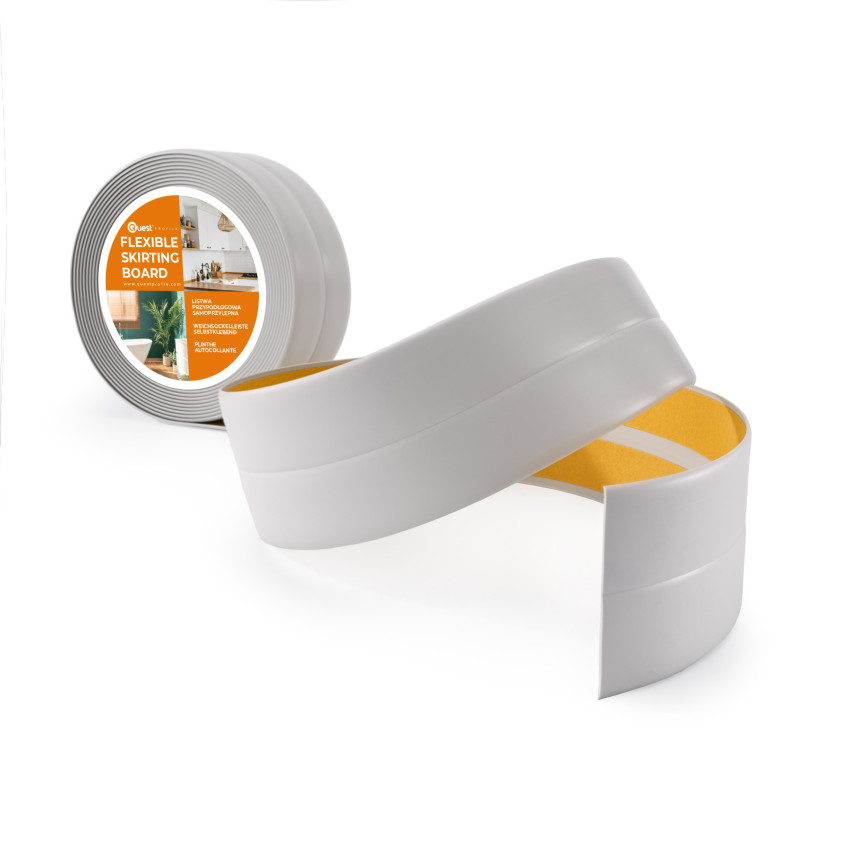 Monteringslist PVC ljusgrå, avslutningslist, självhäftande, flexibel