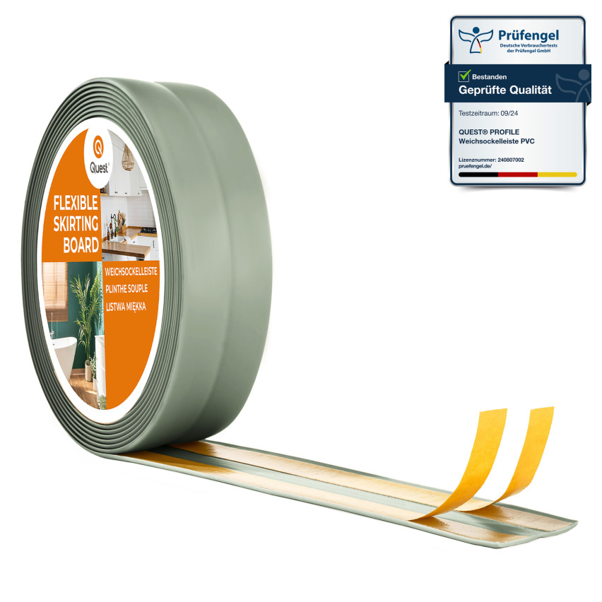 Självhäftande mjuk golvlist, väggbeklädnad för kök och badrum, PVC-förseglingstejp, flexibel hörnlist, ljusgron