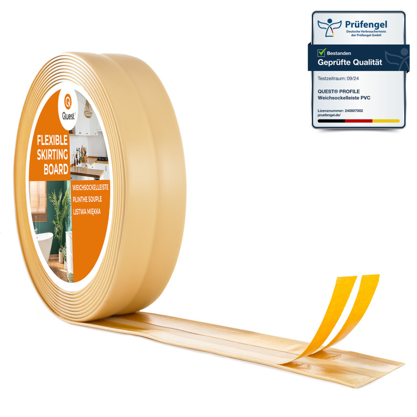 Monteringslist PVC avslutningslist, självhäftande, flexibel, krämig