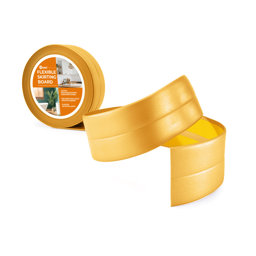 Monteringslist PVC guld, avslutningslist, självhäftande, flexibel