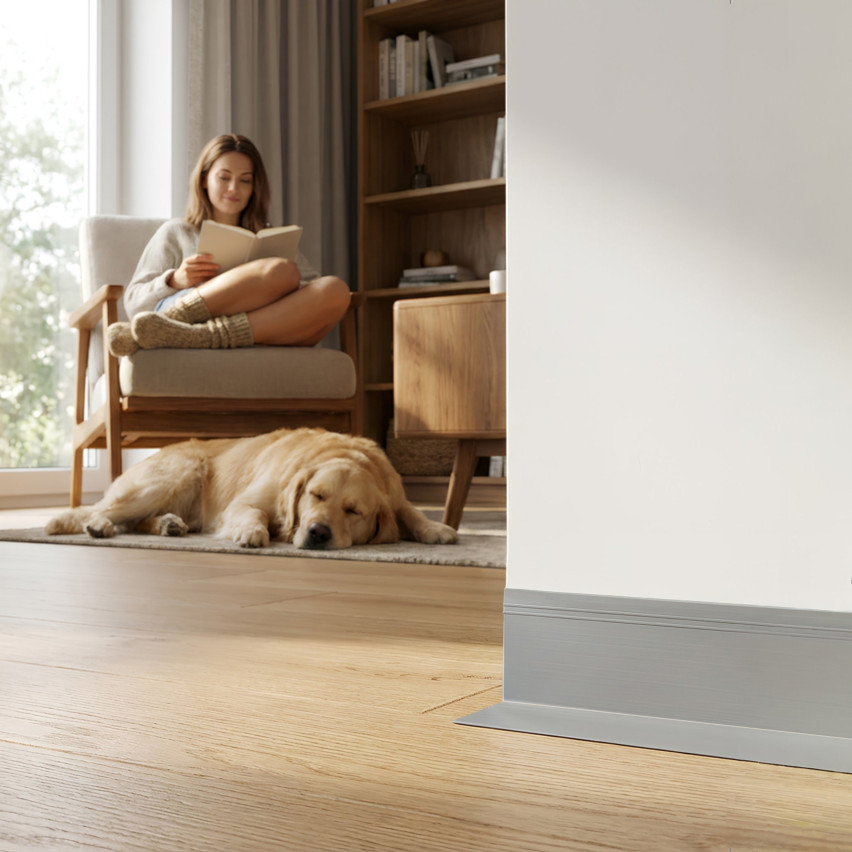 Självhäftande PVC-golvlist, flexibel DEKOR-list, grå, 50x20mm