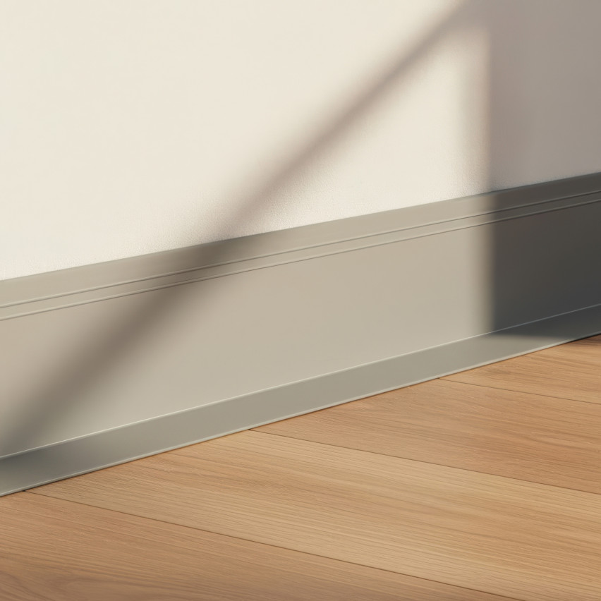 Självhäftande PVC-golvlist, flexibel DEKOR-list, grå, 50x20mm