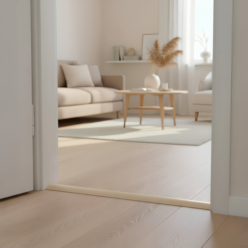 Flexibel PVC-ramp-profil för kakel, mattor, beige