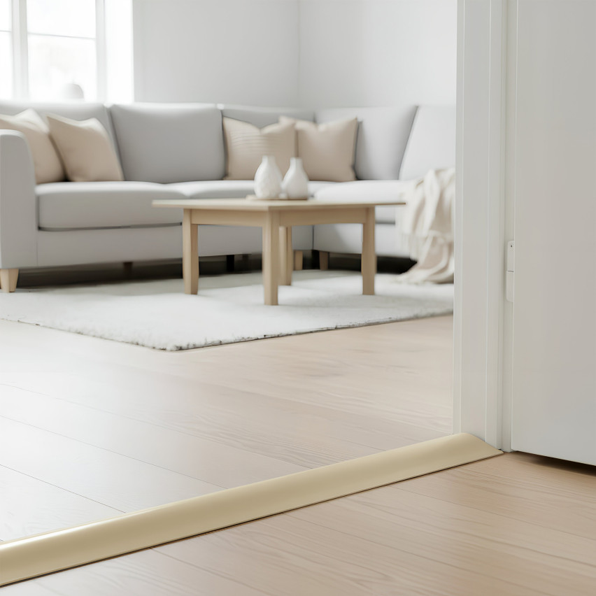 Flexibel PVC-ramp-profil för kakel, mattor, beige
