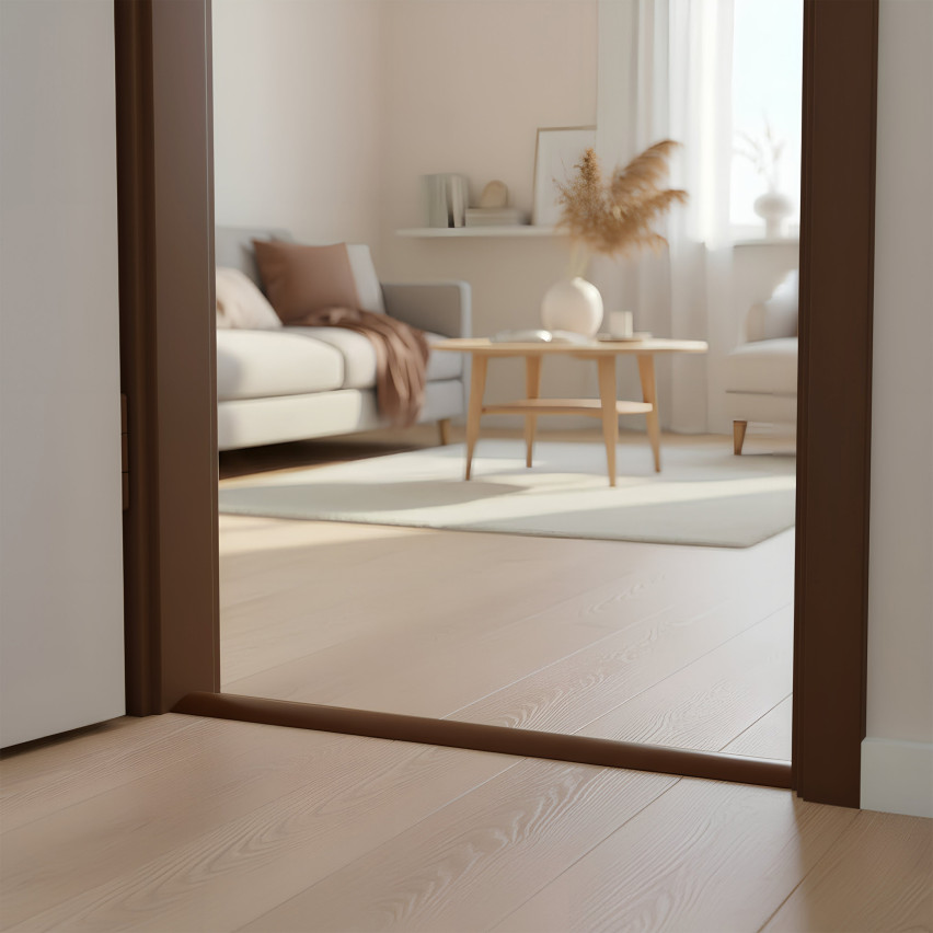 Självhäftande Flexibel PVC Rampprofil för Kakel och Mattor, Brun