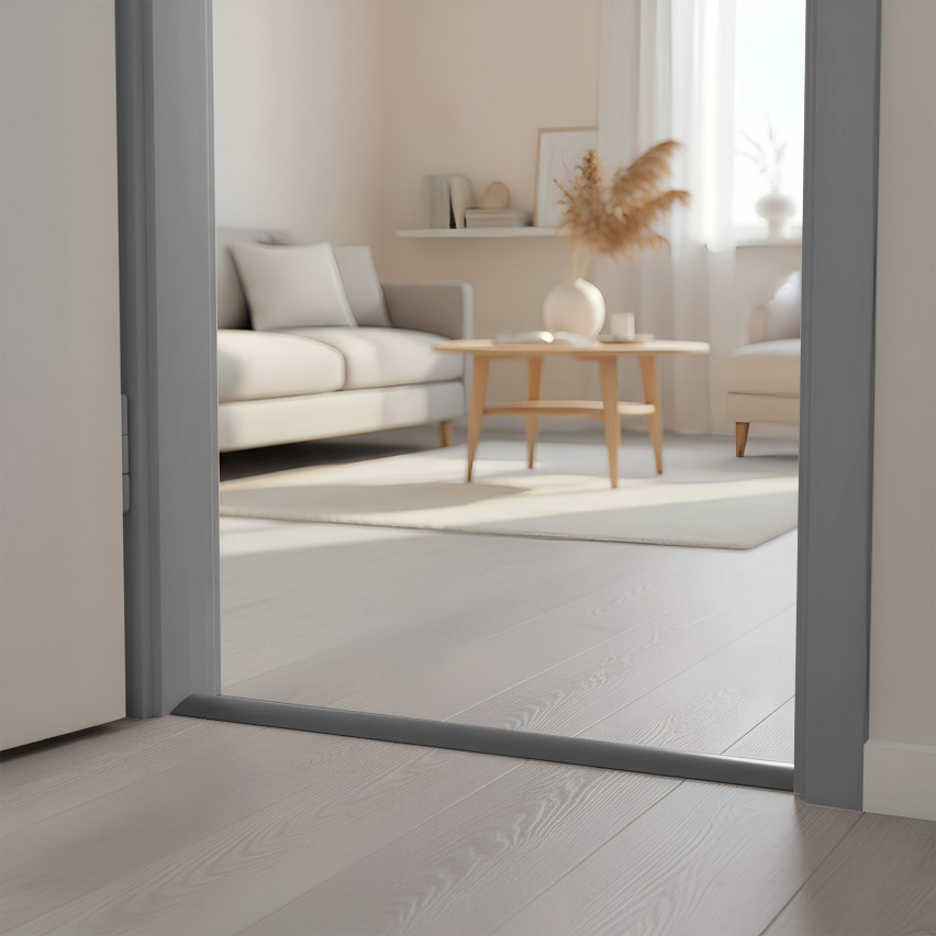 Självhäftande Flexibel PVC Rampprofil för Kakel och Mattor, Mörkgrå