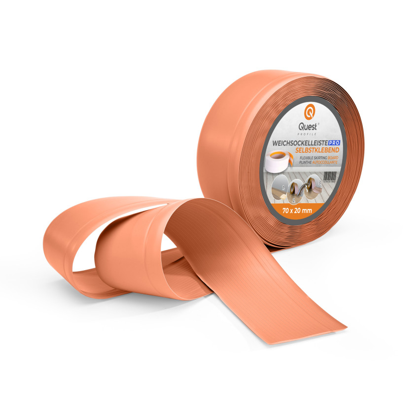 Golvlist självhäftande PVC 70x20 mm, flexibel golvlist, sockelbräda sockel, Tegelsten