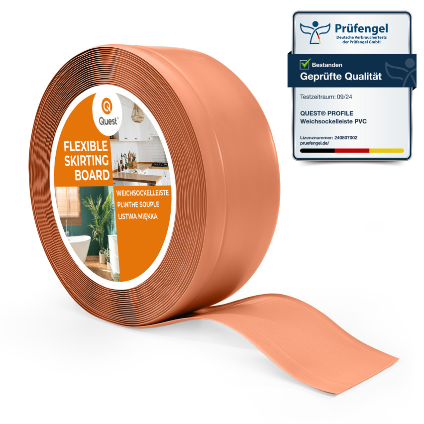 Golvlist självhäftande PVC 70x20 mm, flexibel golvlist, sockelbräda sockel, Tegelsten