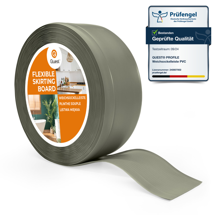 Golvlist självhäftande PVC 70x20 mm, flexibel golvlist, sockelbräda sockel, olivgrön