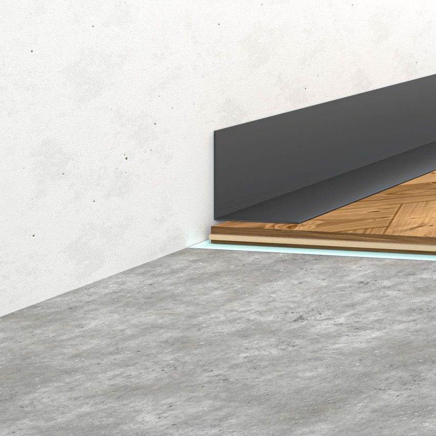 Minimalistisk PVC golvlist – hård, grå