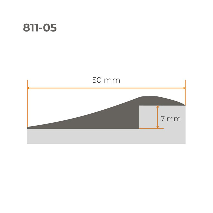 Självhäftande Flexibel PVC Rampprofil för Kakel och Mattor, Brun