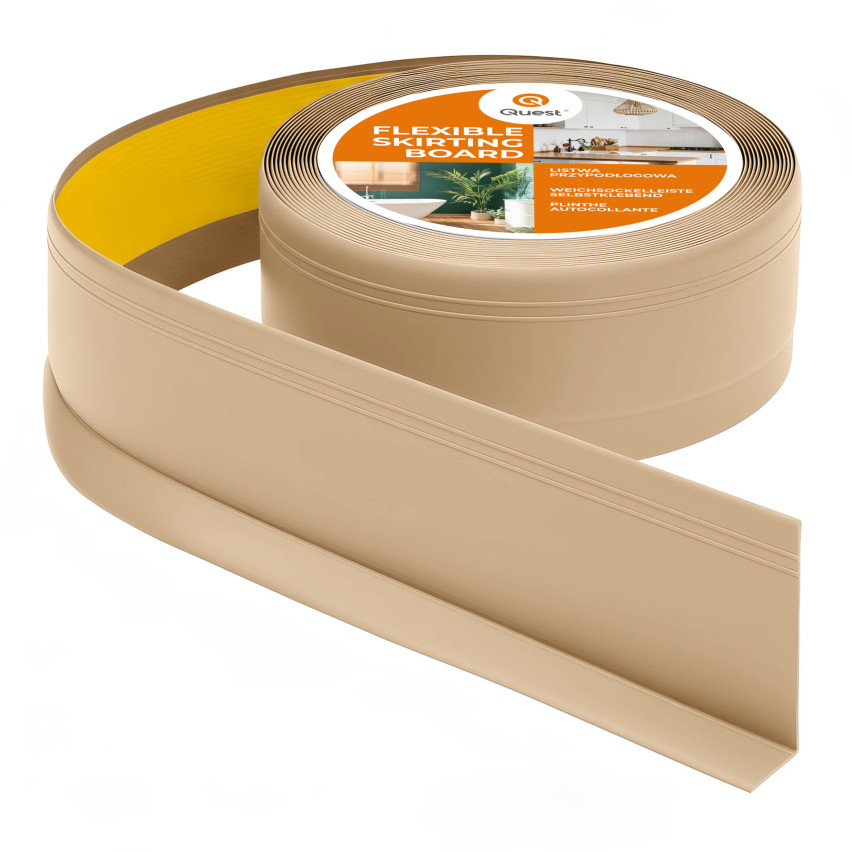 Självhäftande PVC golvlist, flexibel dekorlist DEKOR, 70x20mm, sand