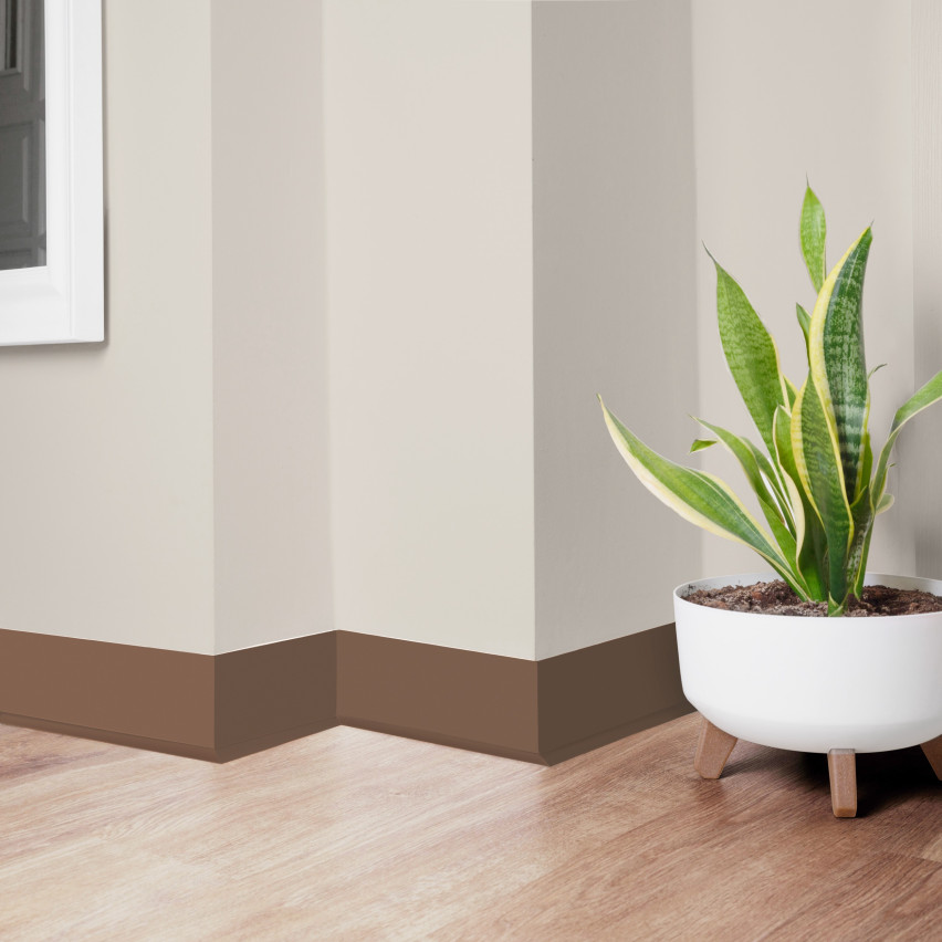 Golvlist självhäftande PVC 70x20 mm, flexibel golvlist, sockelbräda sockel, brun