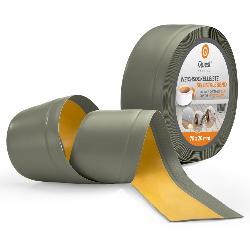 Golvlist självhäftande PVC 70x20 mm självhäftande flexibel golvlist, sockelbräda sockel, olivgrön
