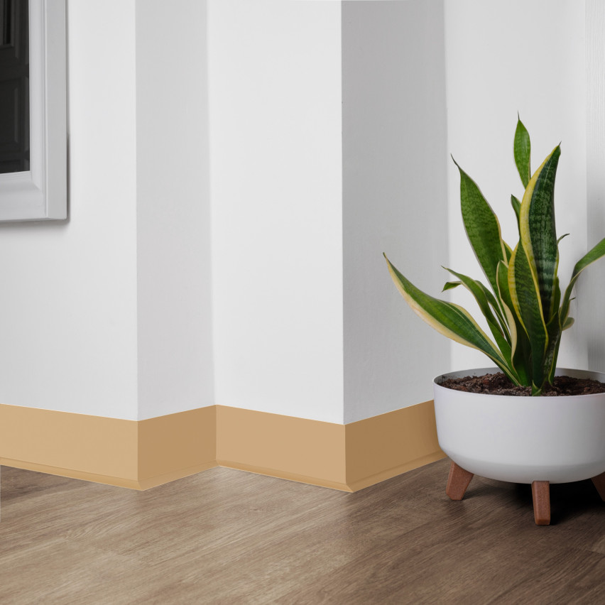 Golvlist självhäftande PVC 70x20 mm, flexibel golvlist, sockelbräda sockel, sand