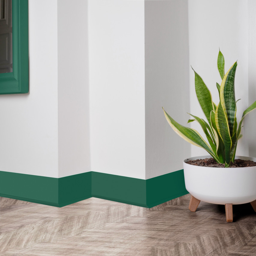 Golvlist självhäftande PVC 70x20 mm, flexibel golvlist, sockelbräda sockel, grön