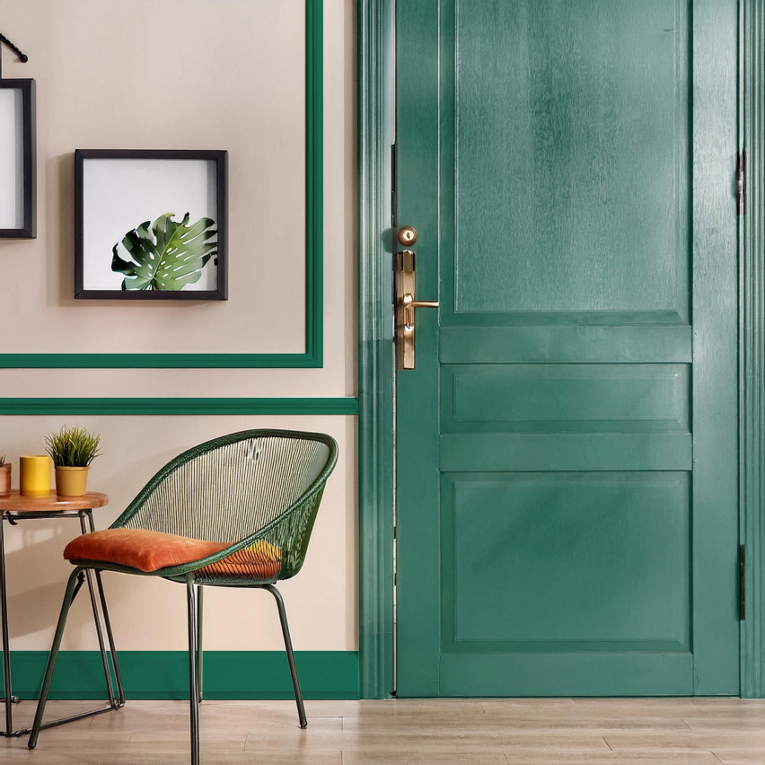 Golvlist självhäftande PVC 70x20 mm, flexibel golvlist, sockelbräda sockel, grön