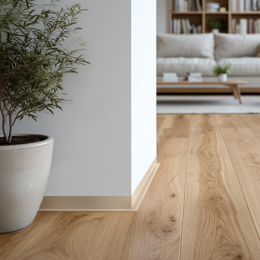 Minimalistisk PVC golvlist – hård, beige