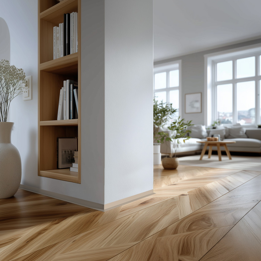 Minimalistisk självhäftande PVC golvlist – hård, beige