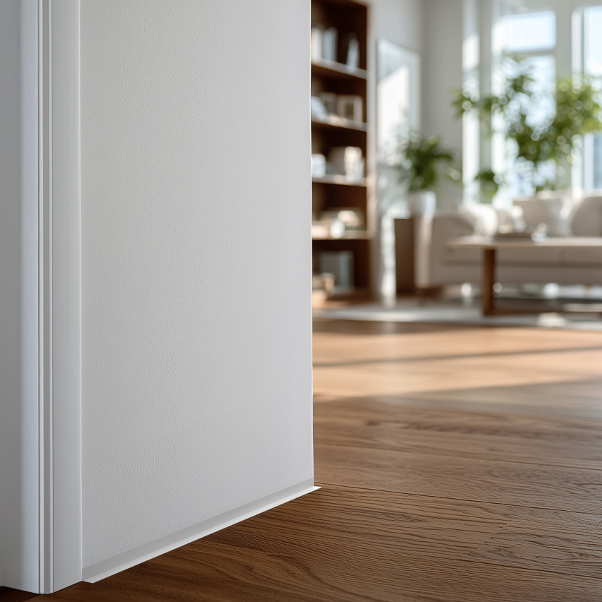 Minimalistisk PVC golvlist – hård, vit