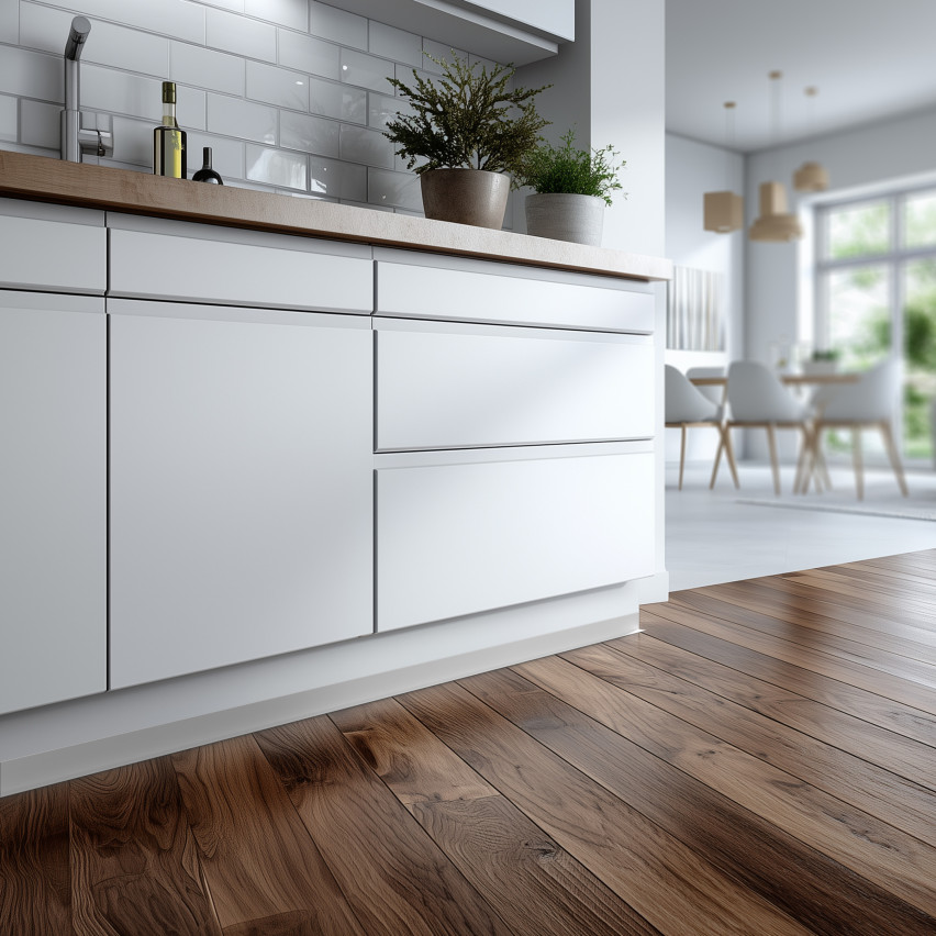 Minimalistisk självhäftande PVC golvlist – hård, vit