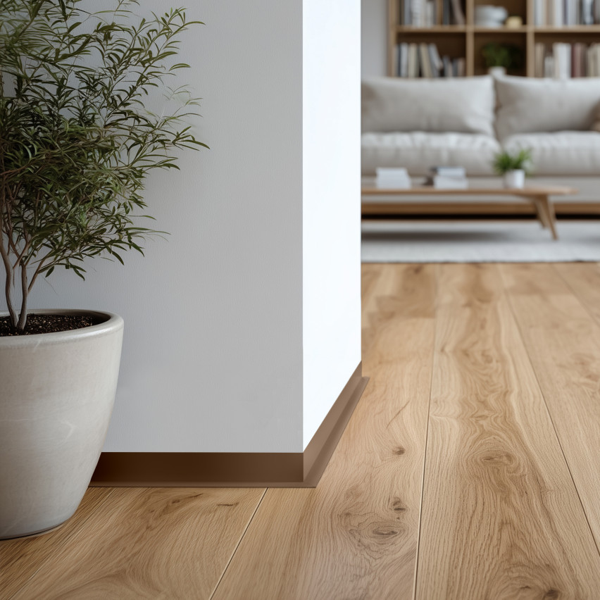 Minimalistisk PVC golvlist – hård, brun