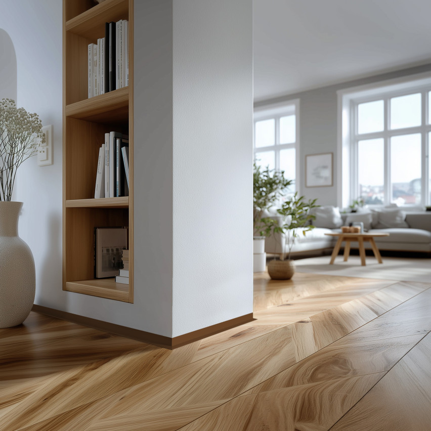 Minimalistisk PVC golvlist – hård, brun