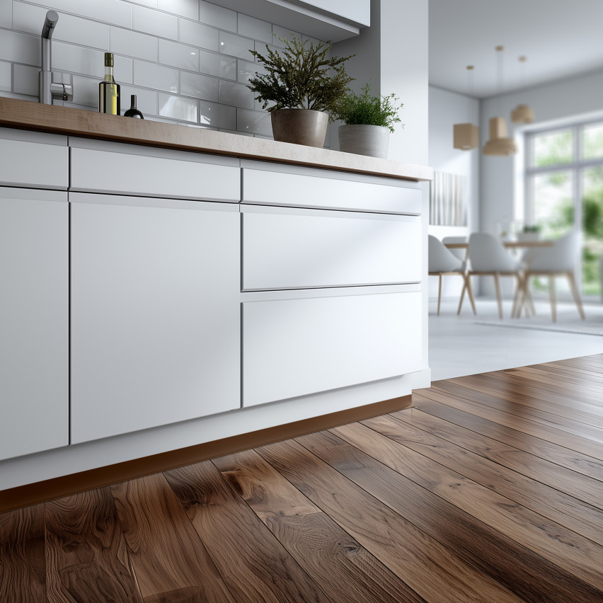 Minimalistisk självhäftande PVC golvlist – hård, brun