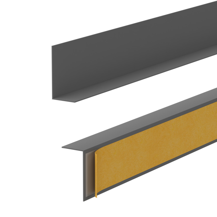 Minimalistisk självhäftande PVC golvlist – hård, mörkgrå