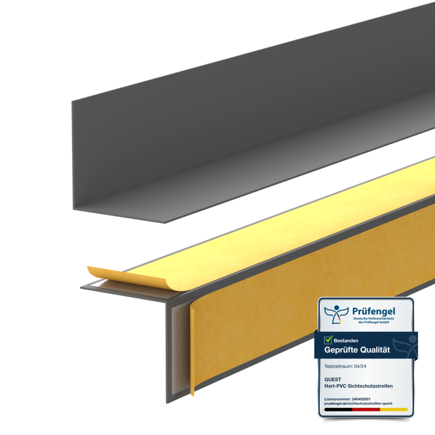 Minimalistisk självhäftande PVC golvlist – hård, mörkgrå