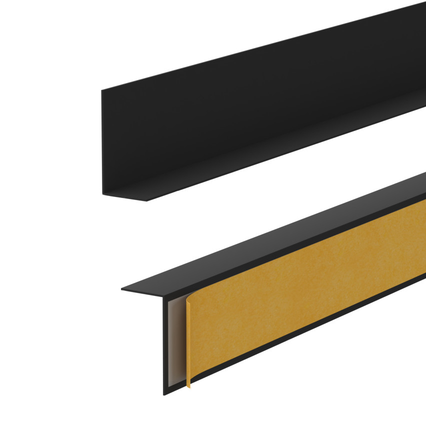 Minimalistisk självhäftande PVC golvlist – hård, svart